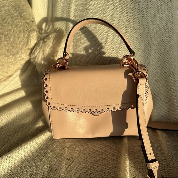 NWOT MICHAEL Michael Kors Ava Extra-Small Scalloped Leather Crossbody Bag - Picture 6 of 13